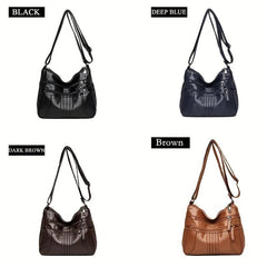 PU Leather Shoulder Bag Women's Pocket Purse Casual Travel Crossbody Bag