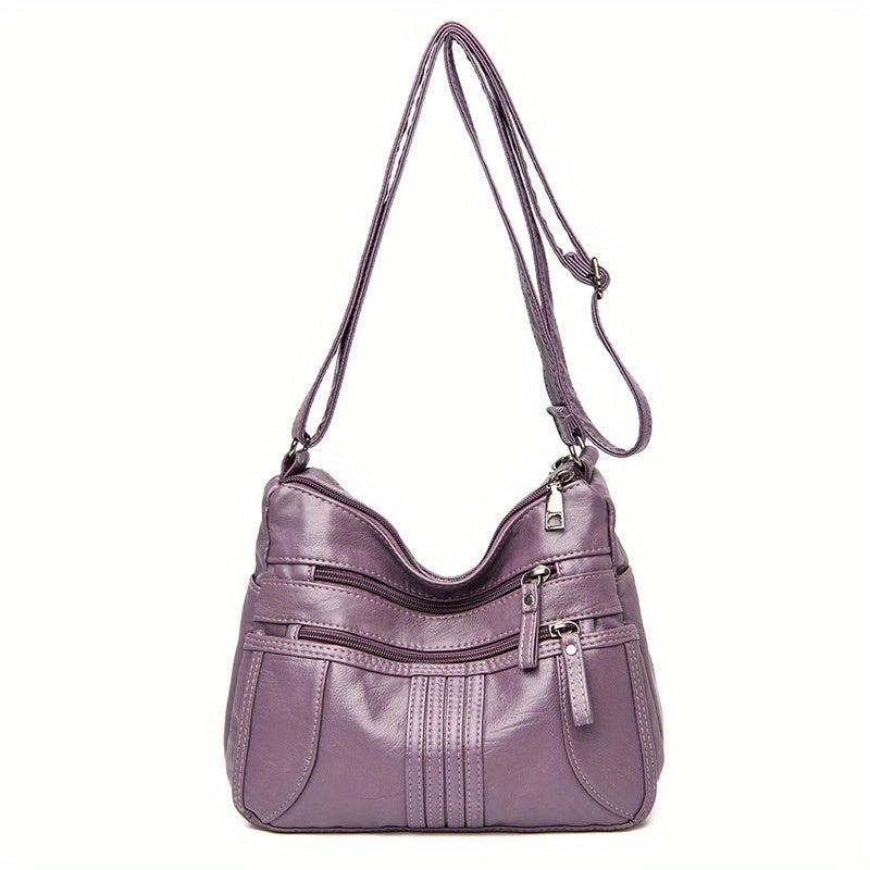PU Leather Shoulder Bag Women's Pocket Purse Casual Travel Crossbody Bag