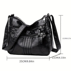 PU Leather Shoulder Bag Women's Pocket Purse Casual Travel Crossbody Bag