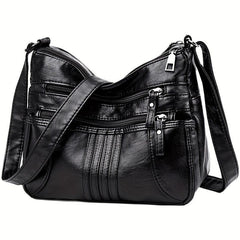 PU Leather Shoulder Bag Women's Pocket Purse Casual Travel Crossbody Bag