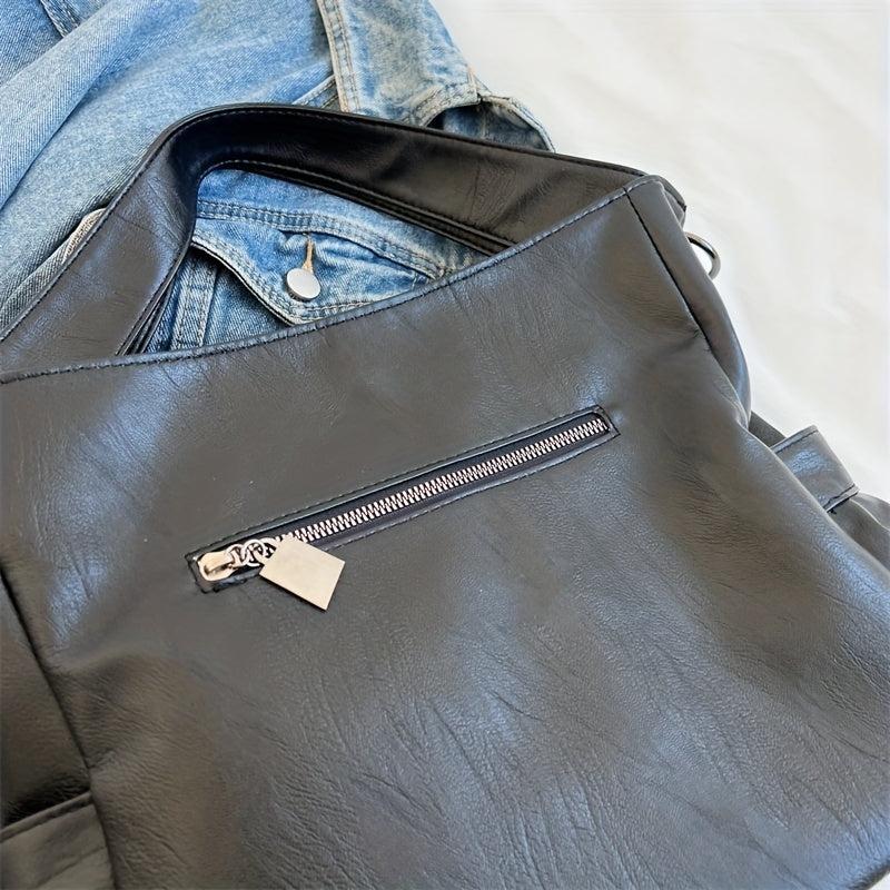 Vintage Large Capacity Handbag Women's PU Leather Crossbody Purse