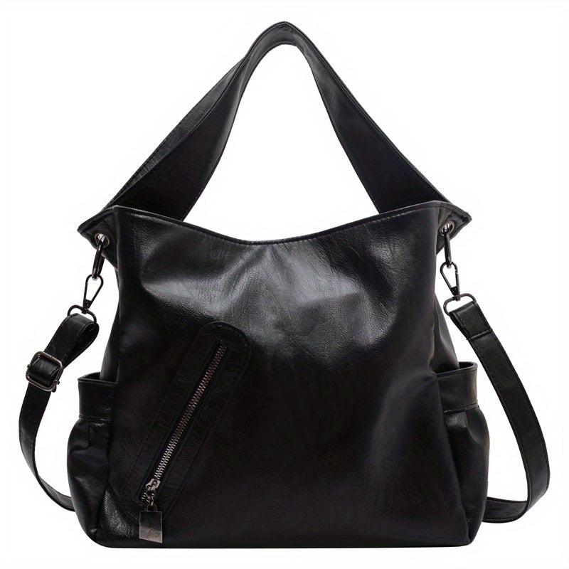 Vintage Large Capacity Handbag Women's PU Leather Crossbody Purse