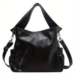 Vintage Large Capacity Handbag Women's PU Leather Crossbody Purse