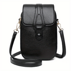 Flap Zipper Shoulder Bag Faux Leather Crossbody Bag