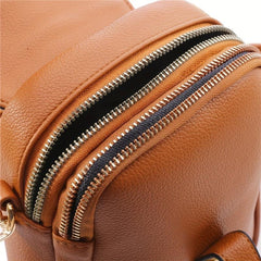 Flap Zipper Shoulder Bag Faux Leather Crossbody Bag