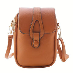 Flap Zipper Shoulder Bag Faux Leather Crossbody Bag