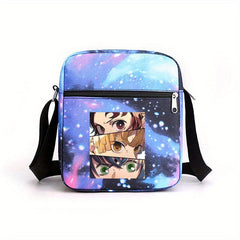Cartoon Anime Print Crossbody Bag Casual Nylon Shoulder Bag