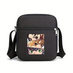 Cartoon Anime Print Crossbody Bag Casual Nylon Shoulder Bag
