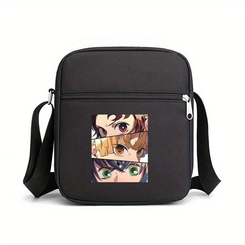Cartoon Anime Print Crossbody Bag Casual Nylon Shoulder Bag