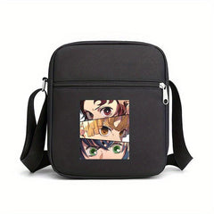 Cartoon Anime Print Crossbody Bag Casual Nylon Shoulder Bag
