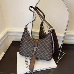 Print Zipper Shoulder Bag Faux Leather Crossbody Handbag