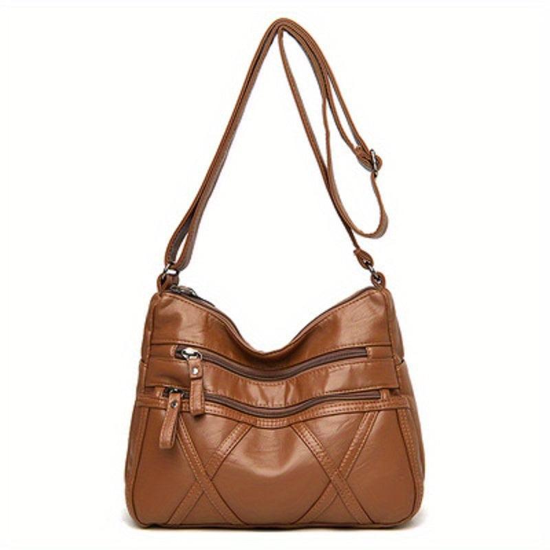 Vintage Hobo Shoulder Bag Zipper Crossbody Bag Lightweight Work