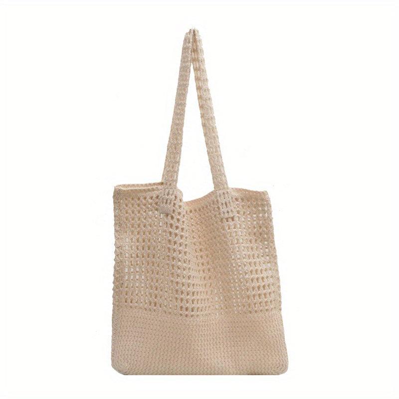 Hollow Out Crochet Bag Literary Shoulder Bag Knitted Tote Bag