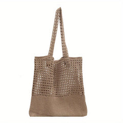 Hollow Out Crochet Bag Literary Shoulder Bag Knitted Tote Bag