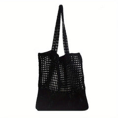 Hollow Out Crochet Bag Literary Shoulder Bag Knitted Tote Bag