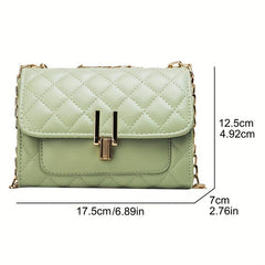 Quilted Metal Chain Crossbody Bag Classic Shoulder Bag