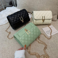Quilted Metal Chain Crossbody Bag Classic Shoulder Bag