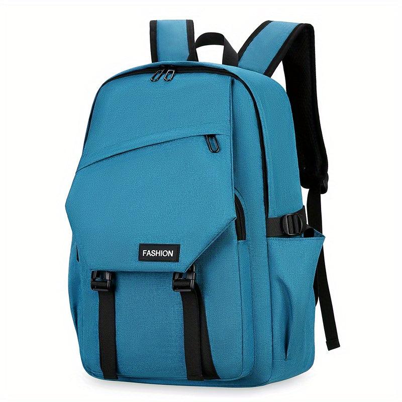 Large Capacity Buckle Backpack Durable Nylon Zipper Knapsack