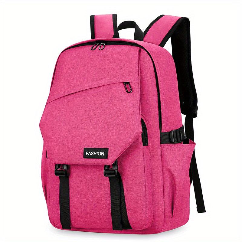 Large Capacity Buckle Backpack Durable Nylon Zipper Knapsack