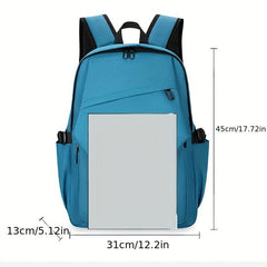 Large Capacity Buckle Backpack Durable Nylon Zipper Knapsack