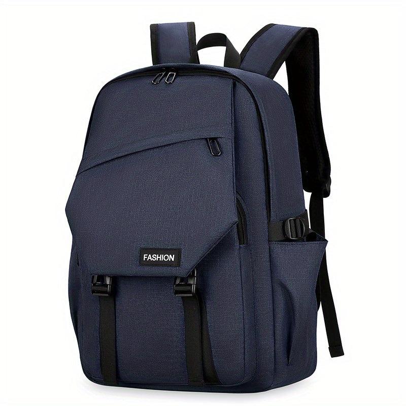 Large Capacity Buckle Backpack Durable Nylon Zipper Knapsack