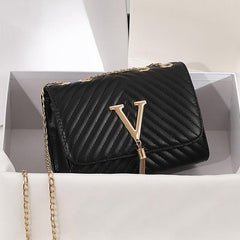Quilted Crossbody Bag Tassel Decor Shoulder Bag PU Leather Square Purse