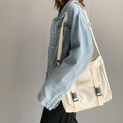 Retro Waterproof Nylon Crossbody Bag with Adjustable Straps