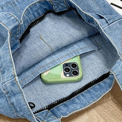 Denim Shoulder Bag Stylish Handbag Work Bag