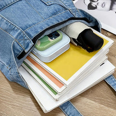Denim Shoulder Bag Stylish Handbag Work Bag