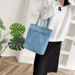 Denim Shoulder Bag Stylish Handbag Work Bag