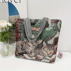 Vintage Embroidered Tote Bag Animal Pattern Canvas Shoulder Bag