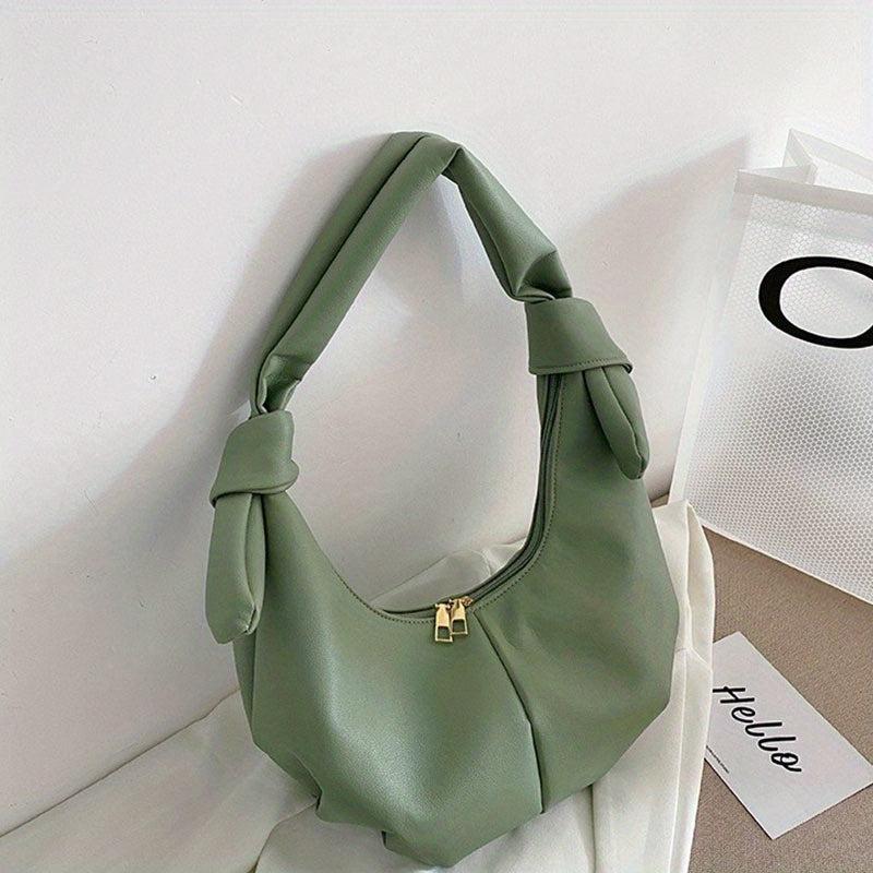 Cloud Ruched Crescent Bag Underarm Shoulder Purse For Women