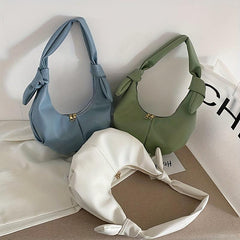 Cloud Ruched Crescent Bag Underarm Shoulder Purse For Women