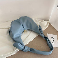 Cloud Ruched Crescent Bag Underarm Shoulder Purse For Women
