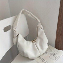Cloud Ruched Crescent Bag Underarm Shoulder Purse For Women