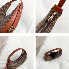 Flower Print Hobo Bag Vintage Crescent Underarm Purse