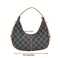 Flower Print Hobo Bag Vintage Crescent Underarm Purse