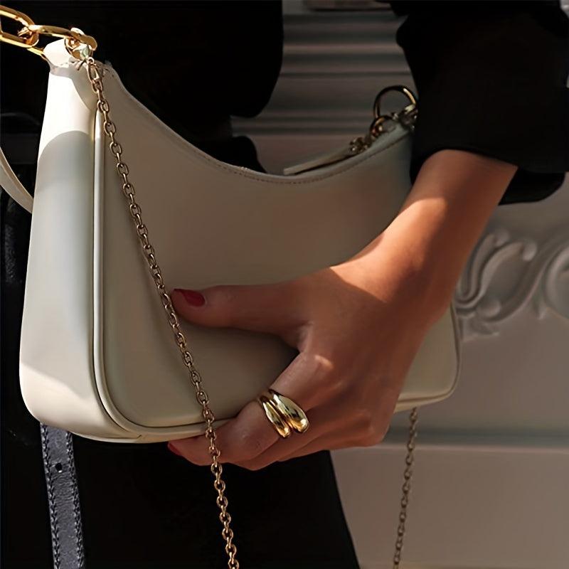 Minimalist Handbag Chain Crossbody Bag Women's PU Leather Square Purse