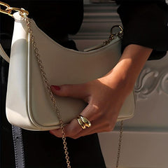 Minimalist Handbag Chain Crossbody Bag Women's PU Leather Square Purse
