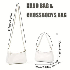 Minimalist Handbag Chain Crossbody Bag Women's PU Leather Square Purse