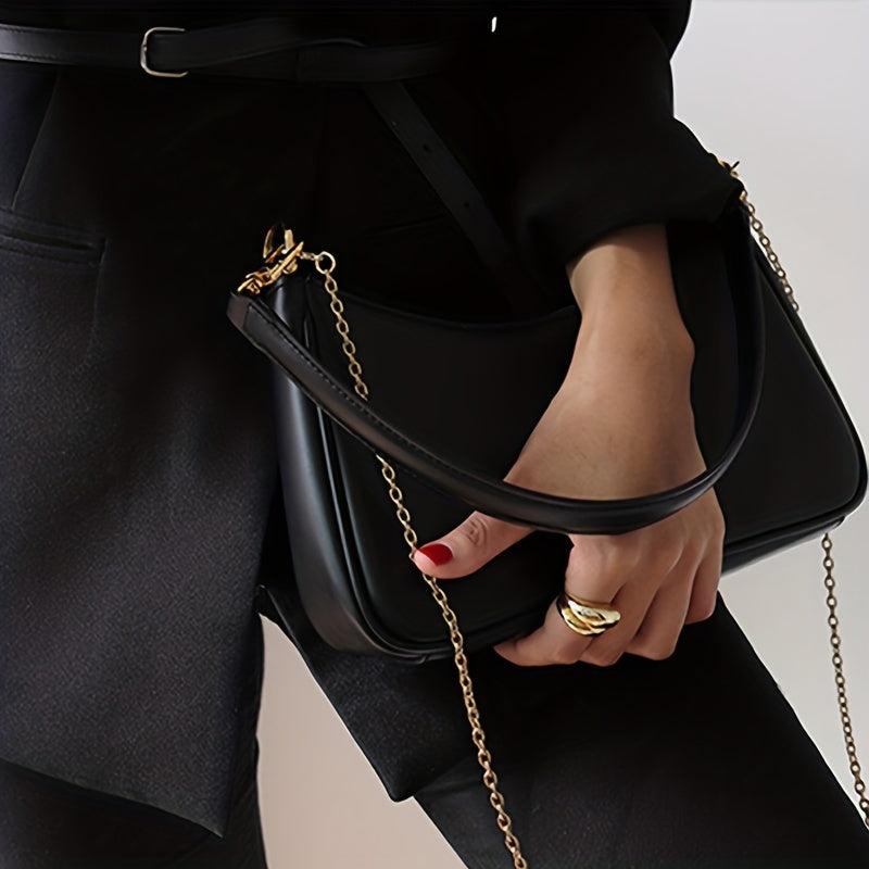 Minimalist Handbag Chain Crossbody Bag Women's PU Leather Square Purse