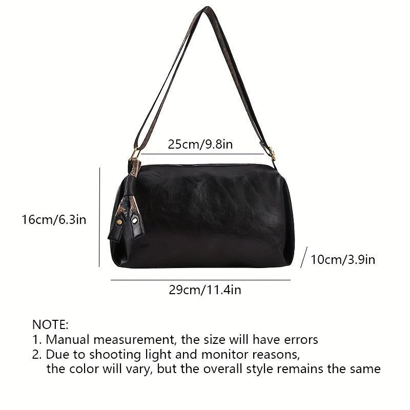 Retro Vintage Underarm Bag PU Leather Crossbody Bag Purse