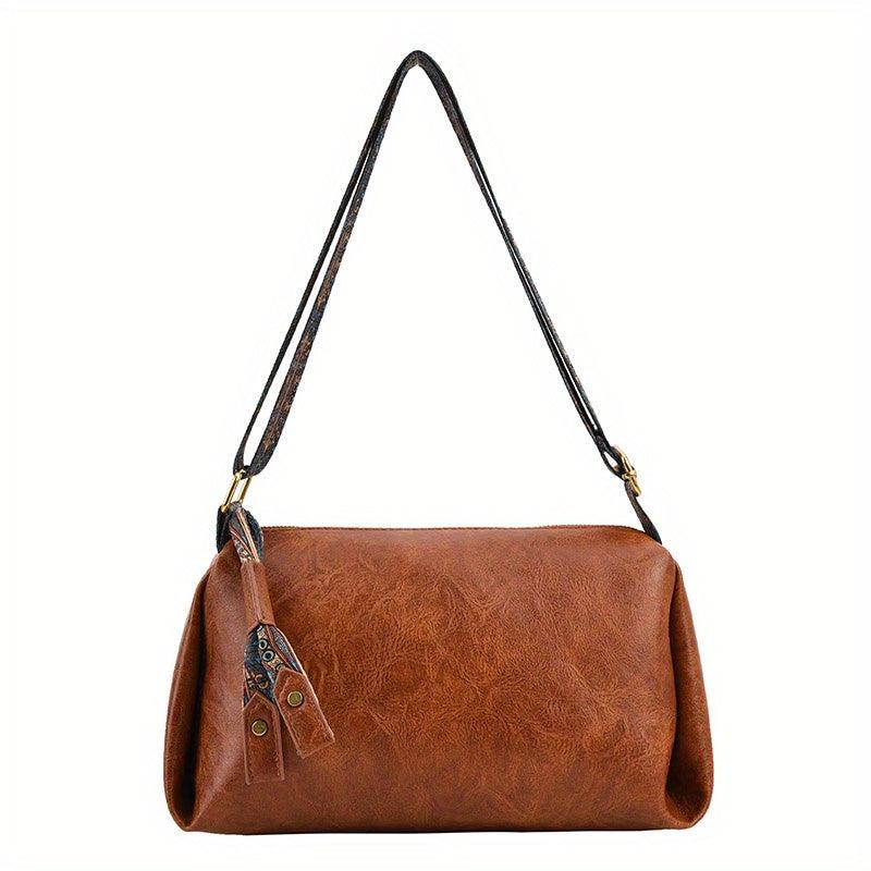 Retro Vintage Underarm Bag PU Leather Crossbody Bag Purse