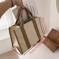 Large Capacity Canvas Tote Bag Lightweight Shoulder Bag