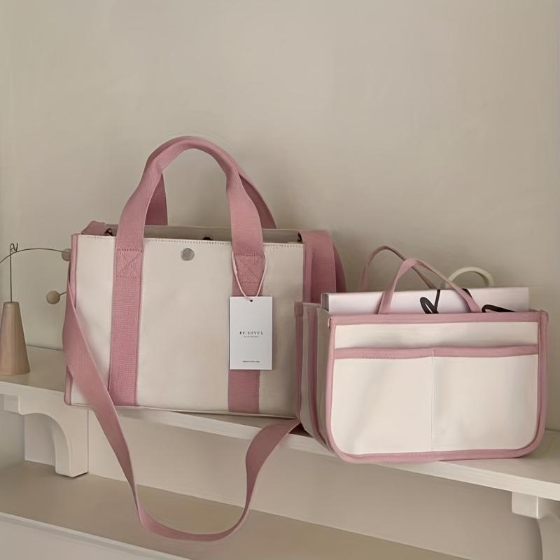 Large Capacity Canvas Tote Bag Lightweight Shoulder Bag