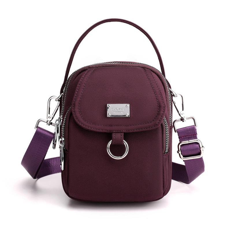 Women's Nylon Crossbody Bag Mini Handbag with Earphone Hole