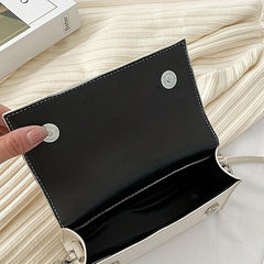 Y2K Crossbody Bag Heart & Chain Square Handbag Gothic Shoulder Bag