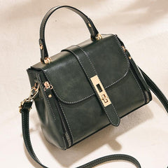 Vintage Flap Square Handbag Twist Lock Shoulder Bag Crossbody Purse
