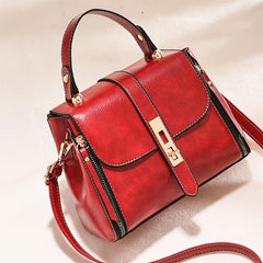 Vintage Flap Square Handbag Twist Lock Shoulder Bag Crossbody Purse