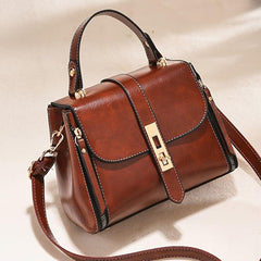 Vintage Flap Square Handbag Twist Lock Shoulder Bag Crossbody Purse